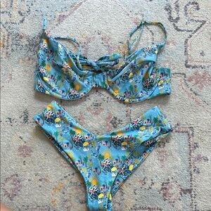 Skatie Blue Floral Bikini